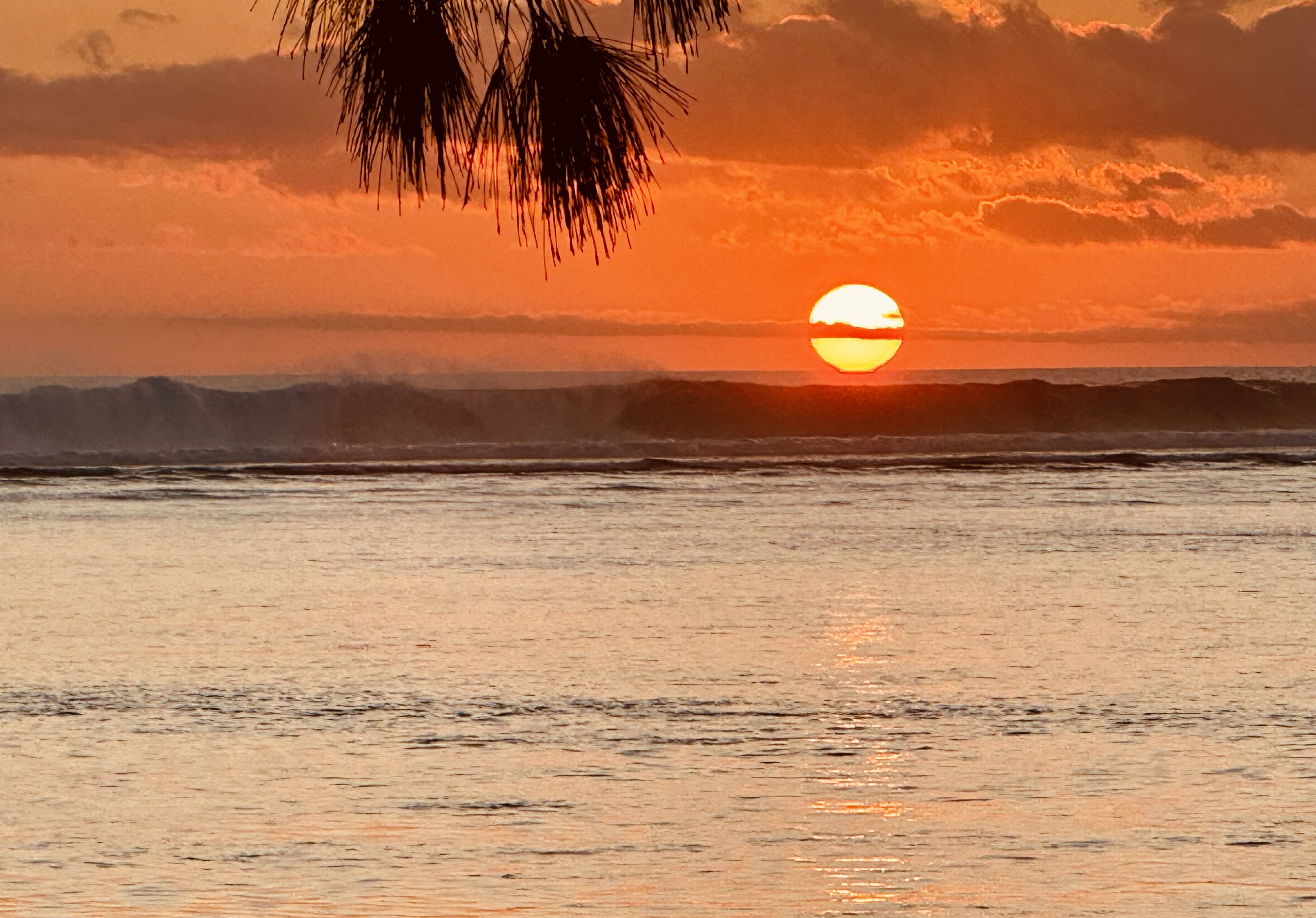 Couché de soleil sur le lagon